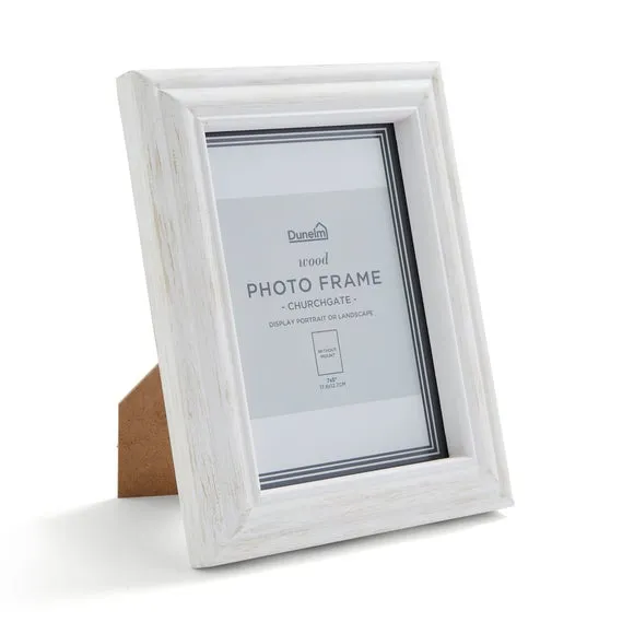 Churchgate Washed Wooden White Photo Frame 4