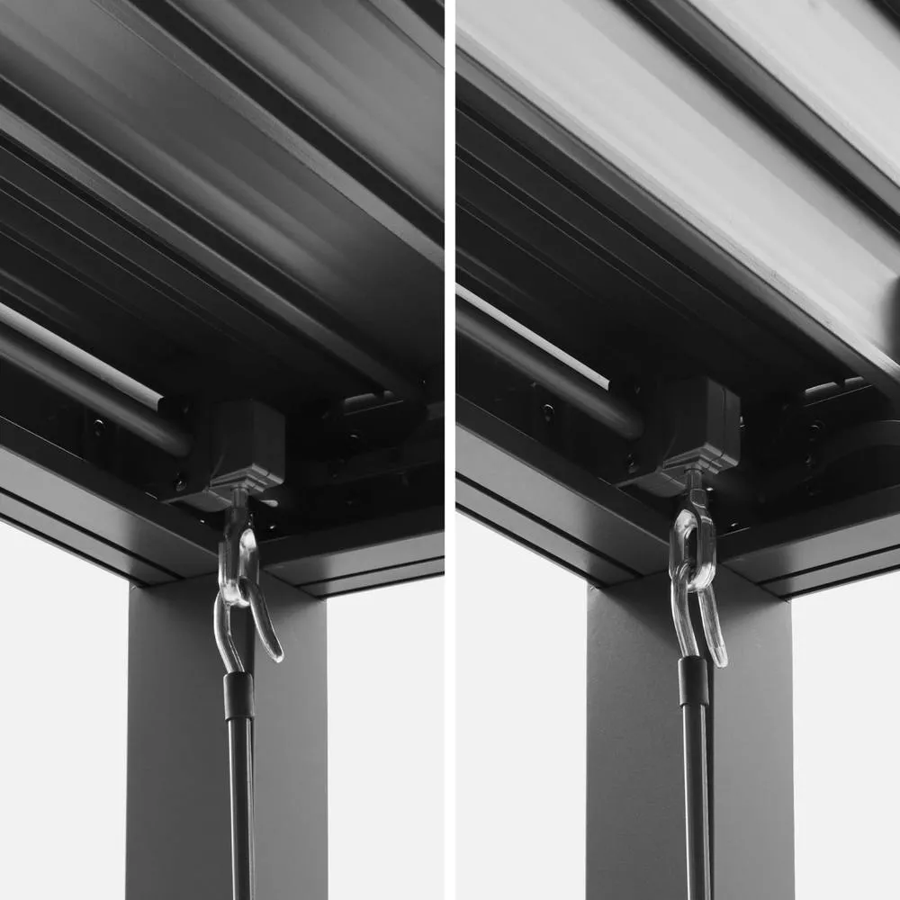 sweeek Louvered pergola 3x3m & 3m narrow counter in Dark Grey 4