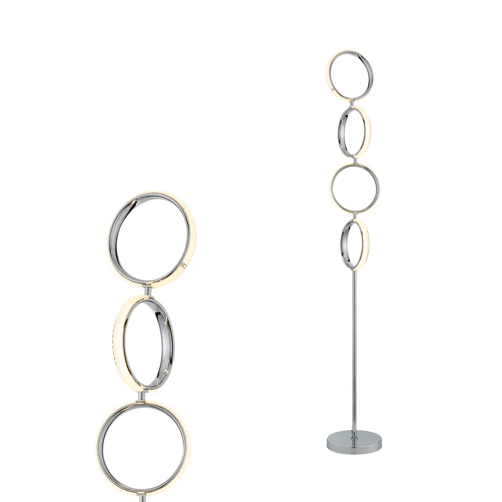 Lena Ring LED Floor Lamp, Chrome
