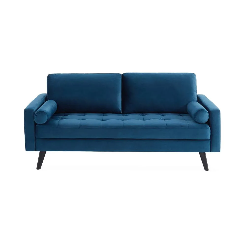 sweeek 3-seater Fabric Sofa With Vintage Style in Blue 2