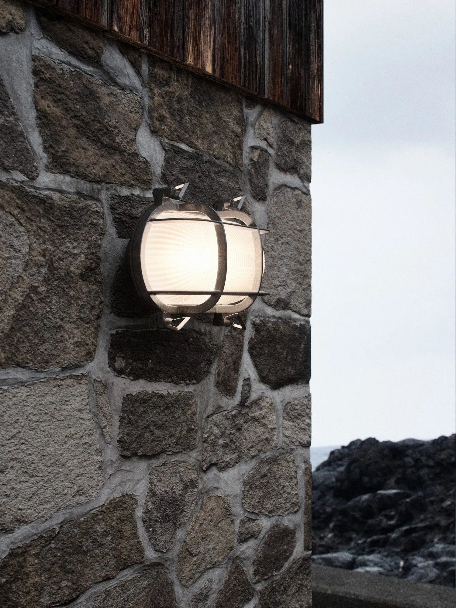 Nordlux Helford Outdoor Wall Light Nickel Brass Garden E27 IP64 Mains in Metallic Silver 4