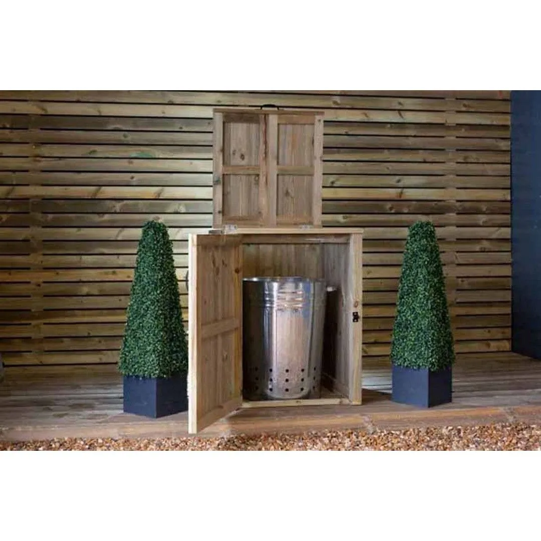 Buttercup Farm Paythorne Dustbin Store Single - Timber - L64 x W63 x H88 cm in Brown 2