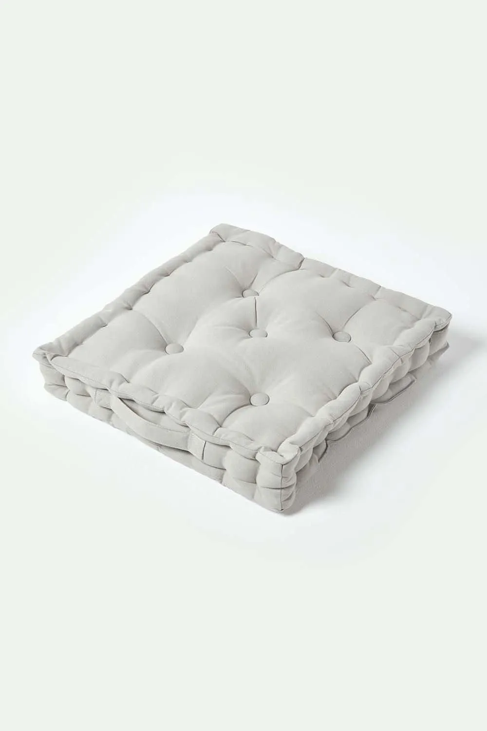 Homescapes Plain Cotton Floor Cushion in Grey 1