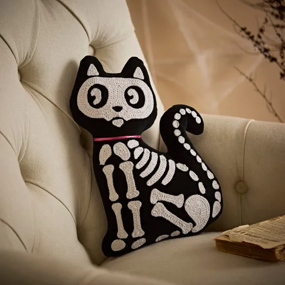 Large Cat Skeleton Cushion