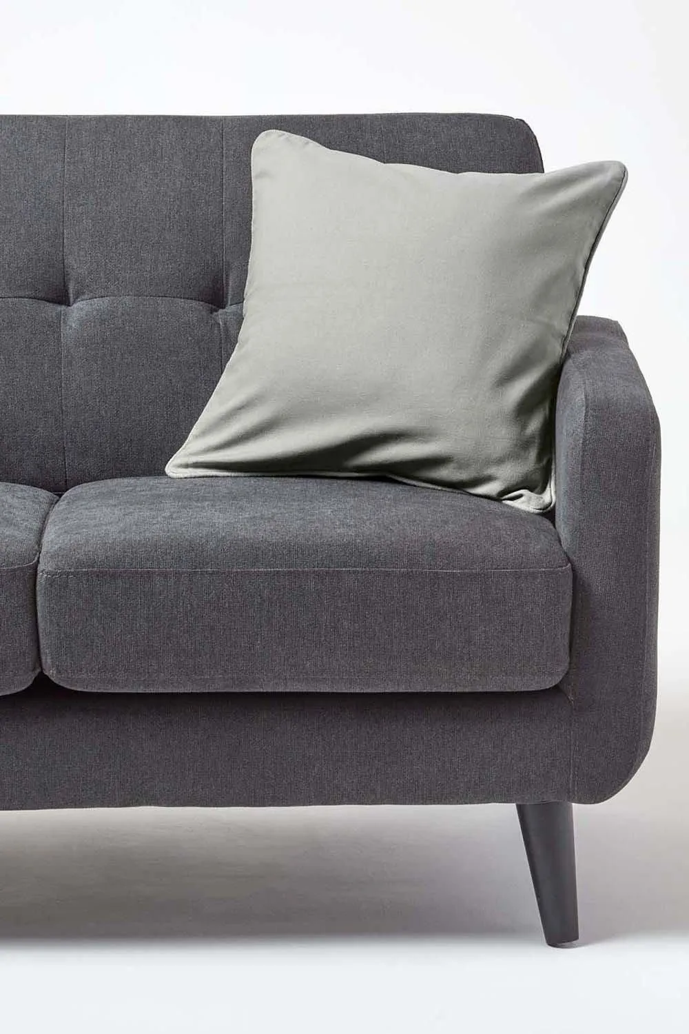Homescapes Cotton Plain Cushion Cover in Grey 4