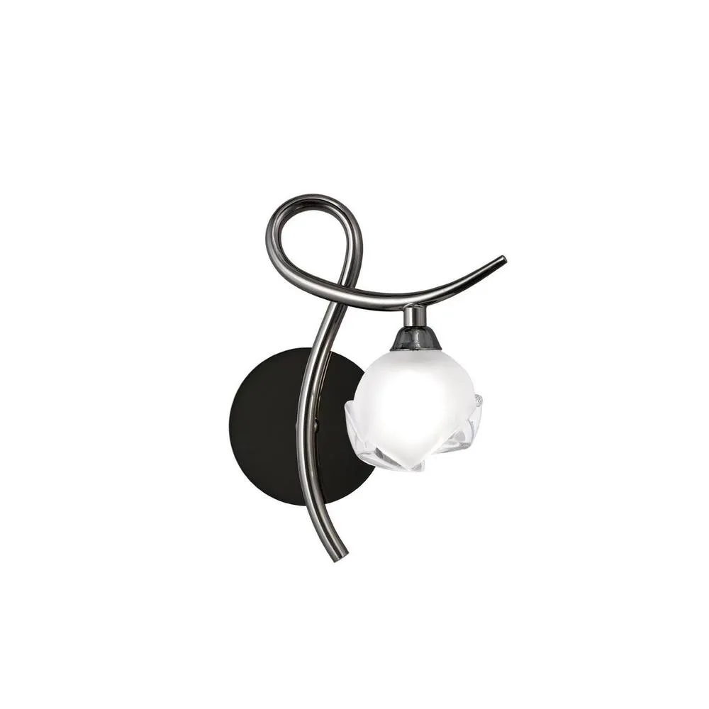 Netlighting Fragma Wall Lamp Right Switched 1 Light G9 Black Chrome