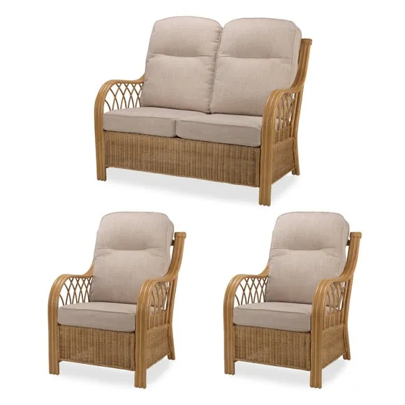Desser Viola Rattan 2 Seater Sofa & 2 Chairs Set 2