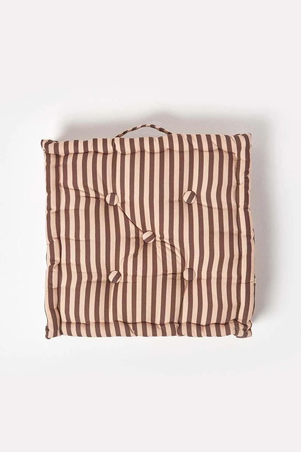 Homescapes Cotton Thin Stripe Floor Cushion in Beige 3