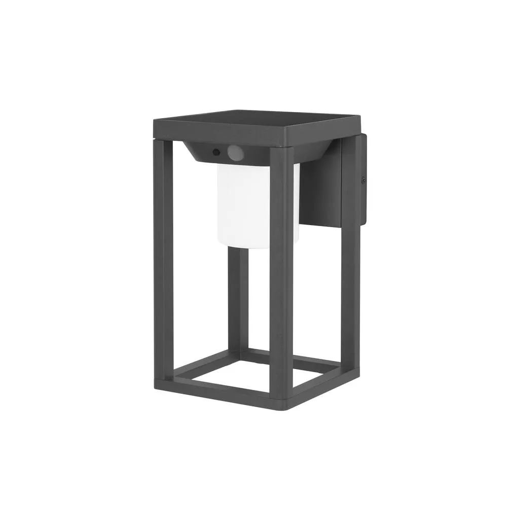 Netlighting Bow LED Outdoor Wall Lantern Urban grey Opal WarmWhite 3000K IP44 in Black
