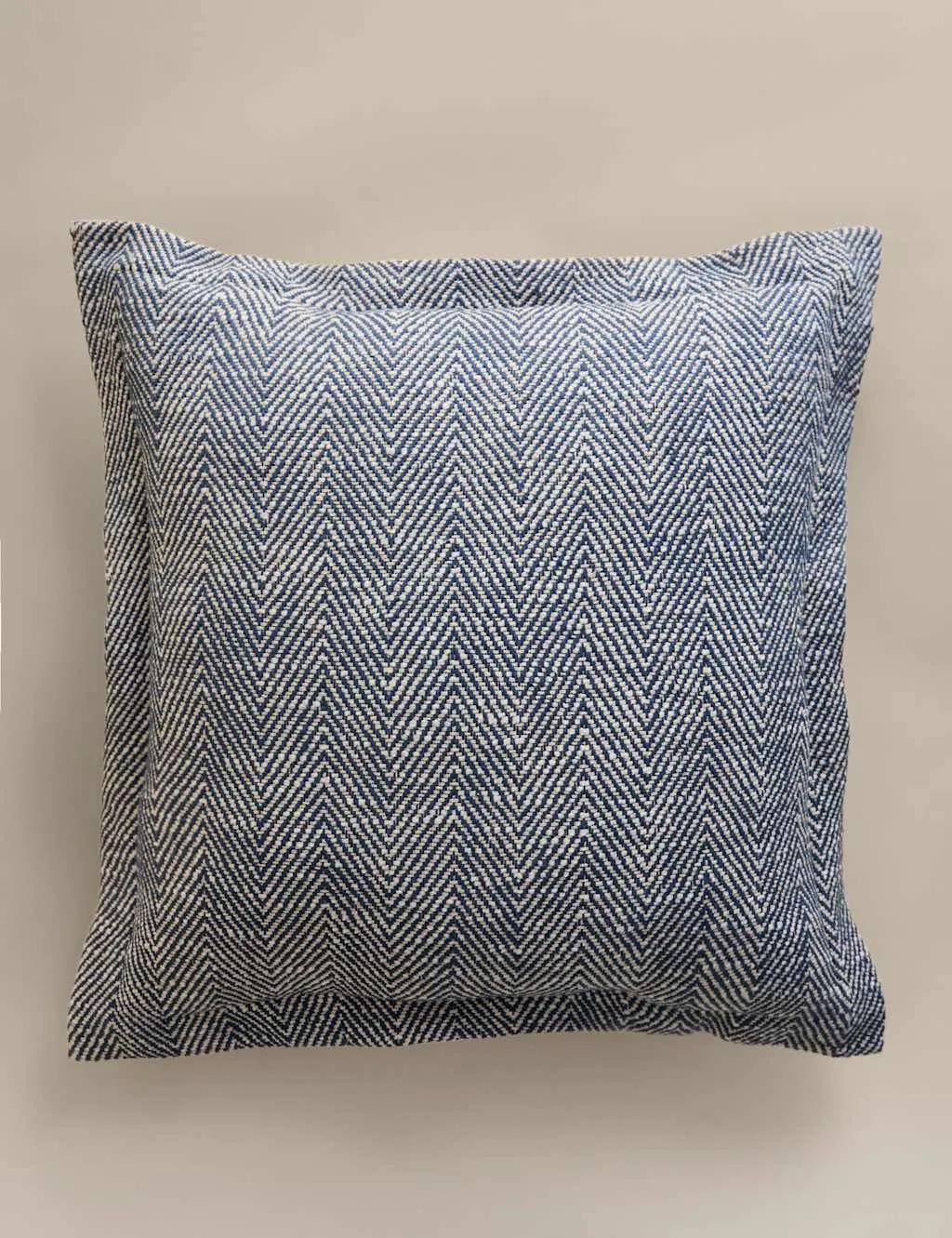 M&S Pure Cotton Herringbone Cushion Slate Blue