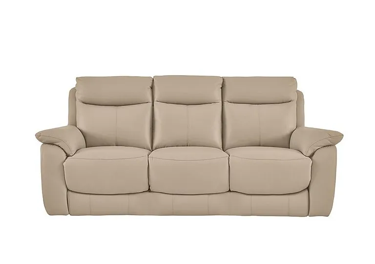 Echo 3 Seater Leather Sofa - BV Pebble