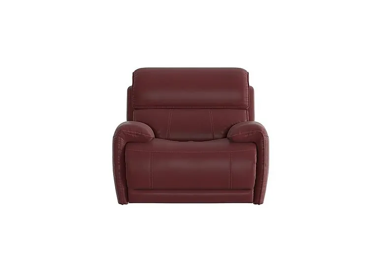 Link Leather Power Recliner Armchair with Power Headrest - BV Deep Red