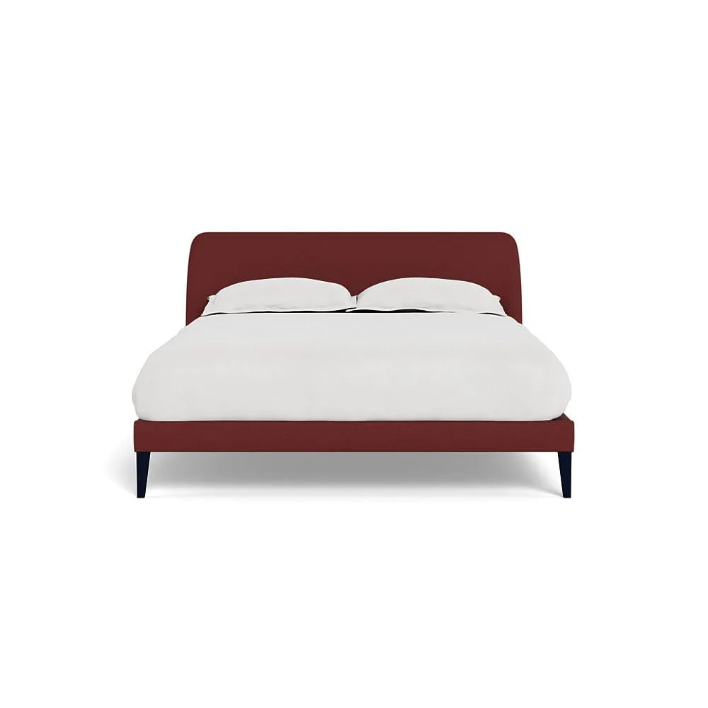 Heal's Wallis Bedstead King Capelo Linen-Cotton Etruscan Red Black Painted Oak Feet