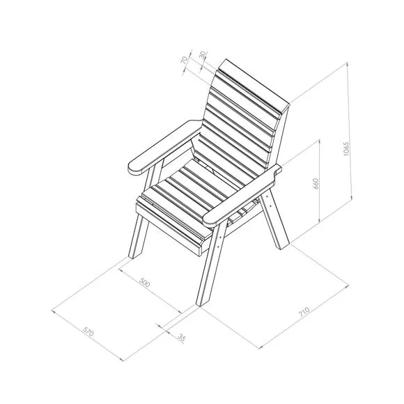 Freya Wooden Garden Chair 4