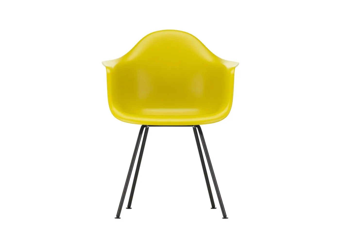 Vitra Eames DAX Armchair New Height Mustard Basic Dark Powder Coated Base