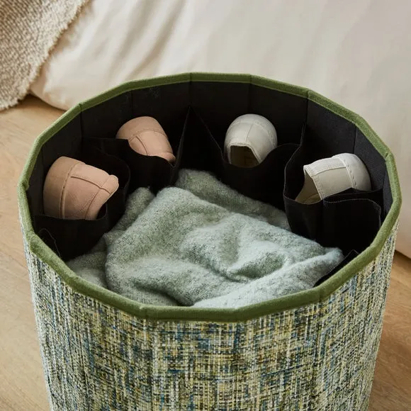 Multi Chenille Round Ottoman 2