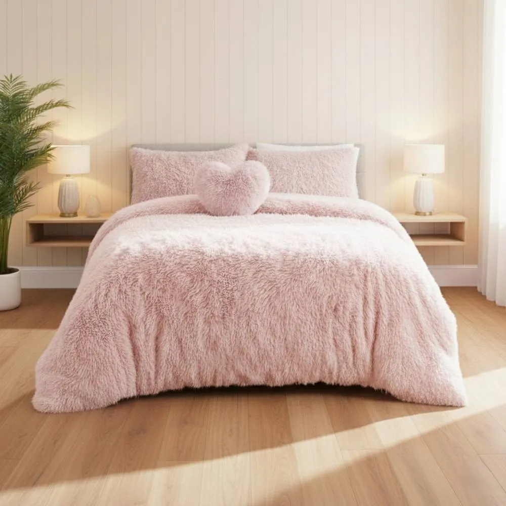 Snug City Super Fluffy Duvet Cover Ultra Soft, Cloud-Like Comfort Snug Sleep in Pink