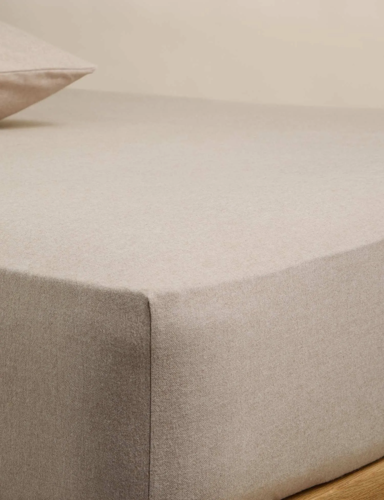 M&S Cotton Rich StayPut Extra Deep Fitted Sheet with Cashmere Neutral