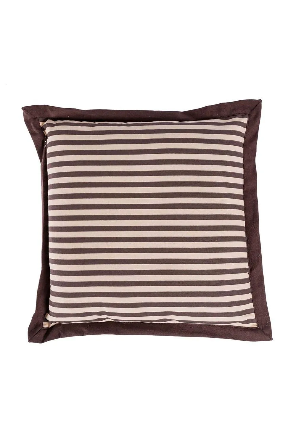 Homescapes Handmade Striped Seat Pad Soft Cotton Dining Chair Cushion in Brown 1