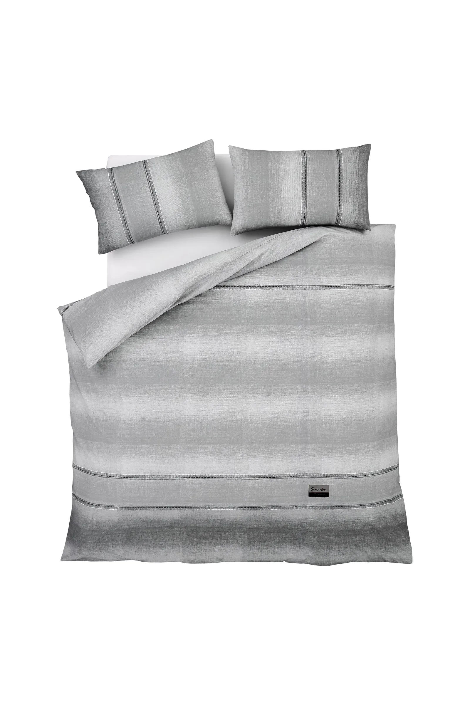 Catherine Lansfield 'Denim' Duvet Set in Grey 4