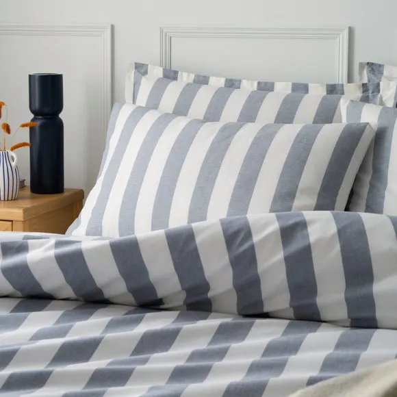 Beatrice Woven Stripe 100% Cotton Duvet Cover & Pillowcase Set 4