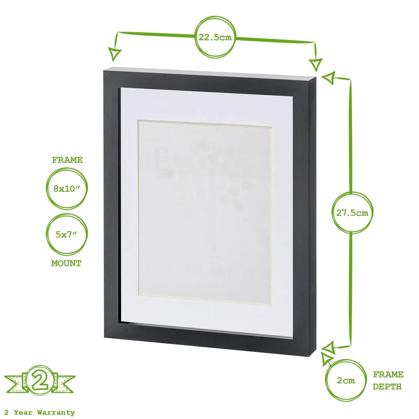 Nicola Spring Photo Frame with 5" x 7" Mount - 8" x 10" - White Mount in Grey 3