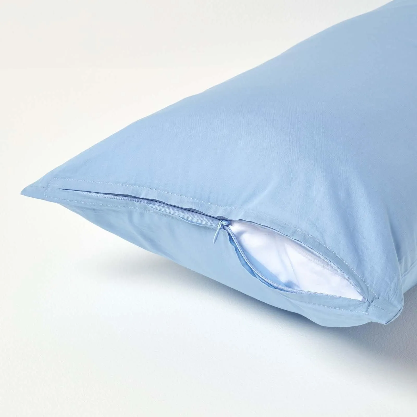 Homescapes Continental Egyptian Cotton Pillowcase 200 TC, 40 x 80 cm in Blue 3