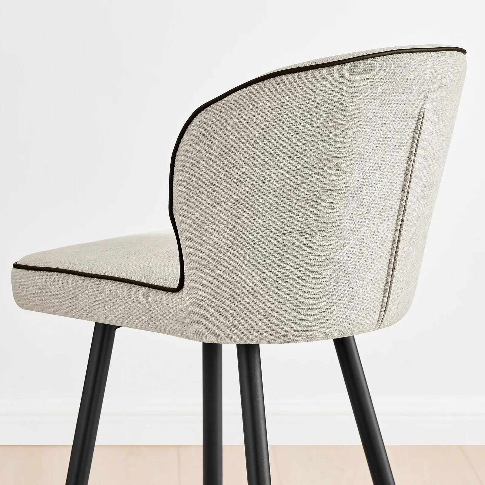 FurnitureboxUK Catriona Fabric Counter Stools Set of 2 in Cream 4