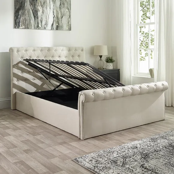 Chesterfield Linen Ottoman Bed Frame 4