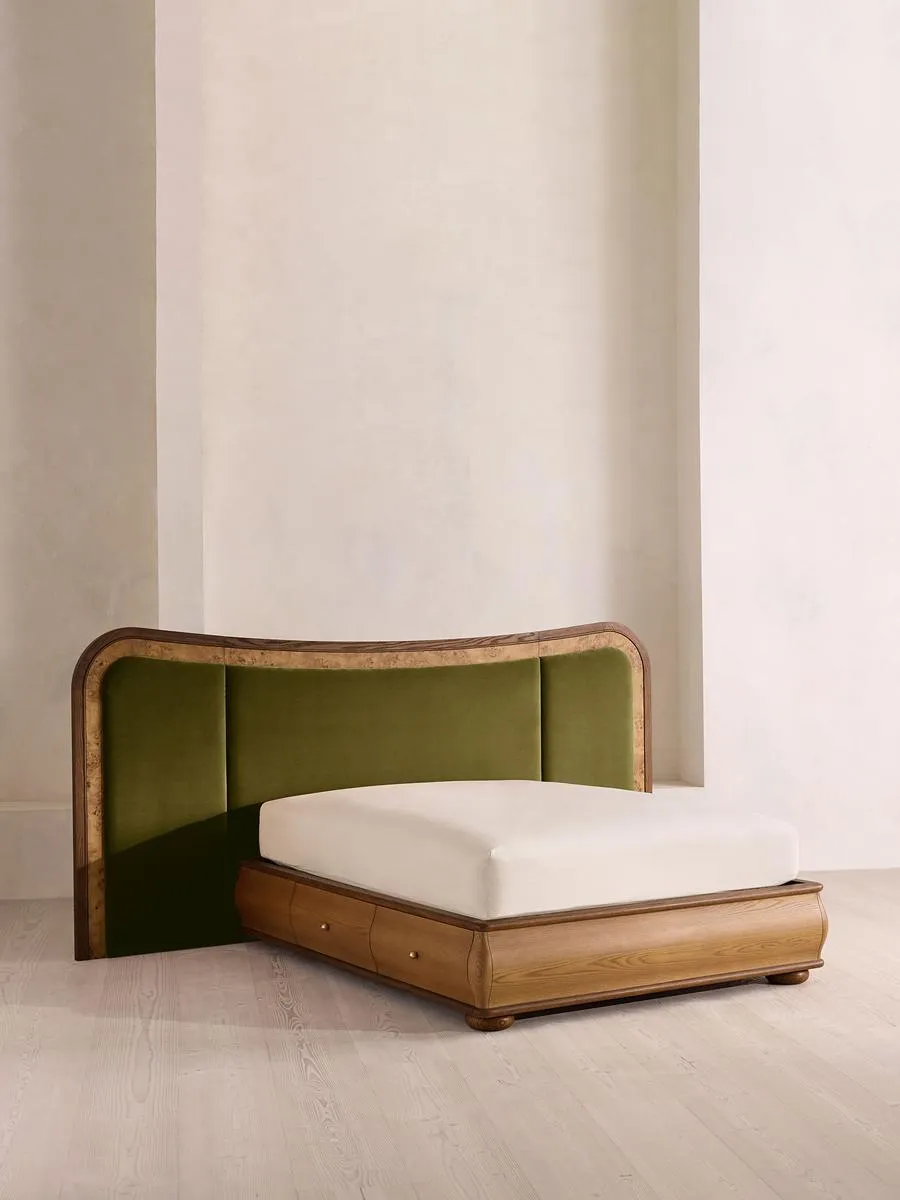 Alana Bed, King, Velvet, Olive