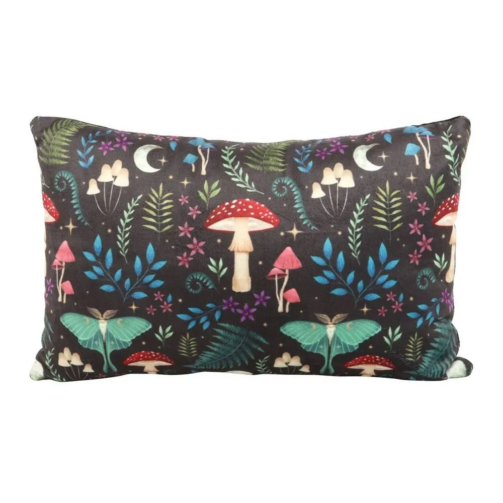 Something Different Dark Forest Rectangular Filled Cushion in Black