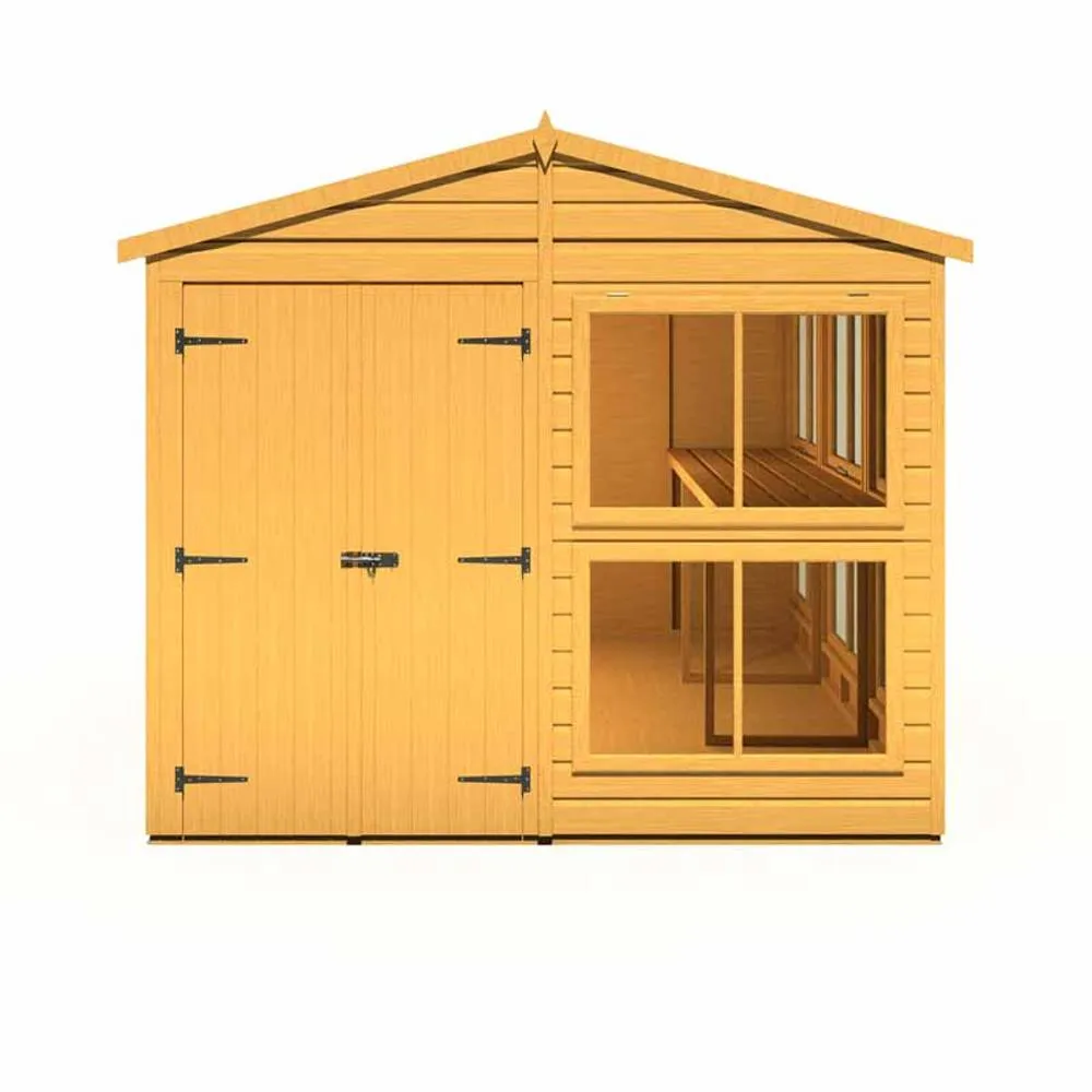 Shires Sun Hut 8 x 12 Feet Potting Shed - L357 x W244.8 x H222.5 cm in Brown