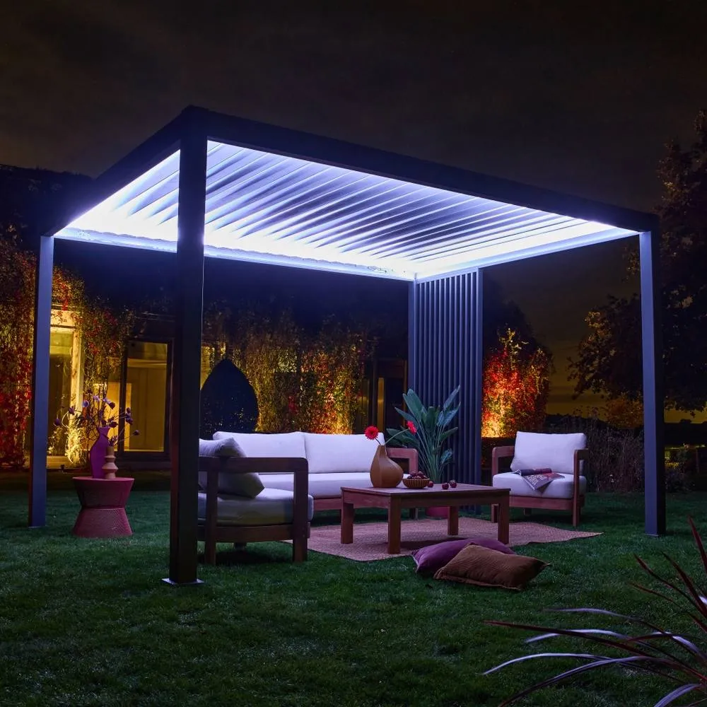 sweeek Vertical louver panel aluminium 100 cm for Triomphe pergola in Dark Grey