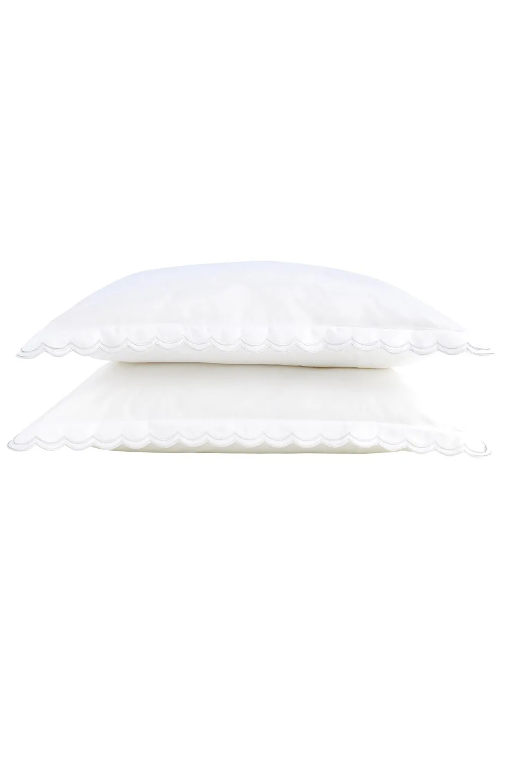 CHRISTY Scallop Edge Cotton Sateen Oxford Pillowcases in White