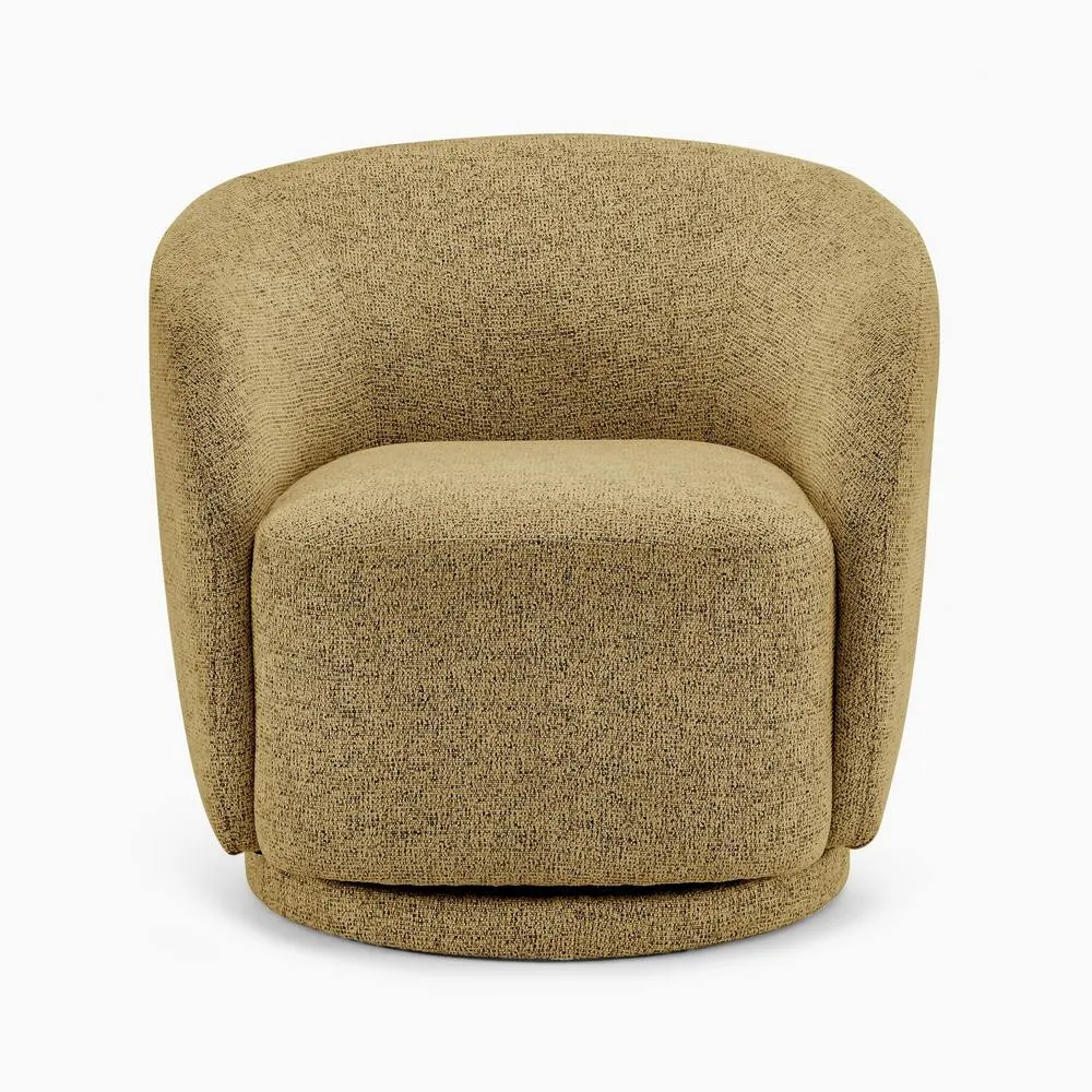 FurnitureboxUK Romilly Fabric Swivel Accent Tub Chair in Yellow 5