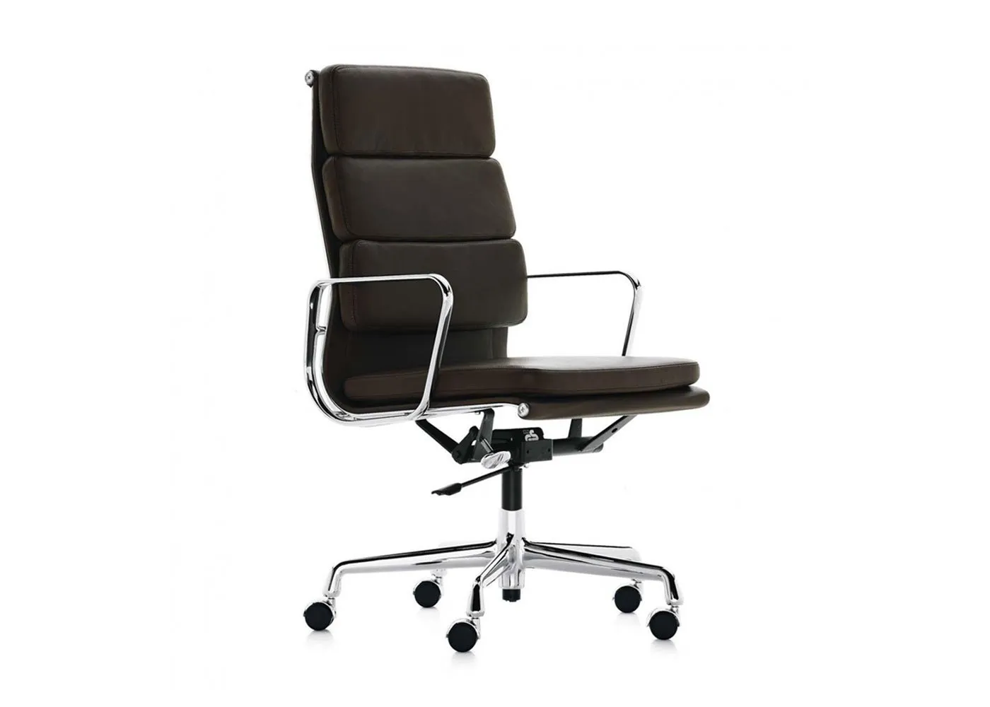 Vitra Eames EA219 Soft Pad Chair High Backrest Black Leather L20