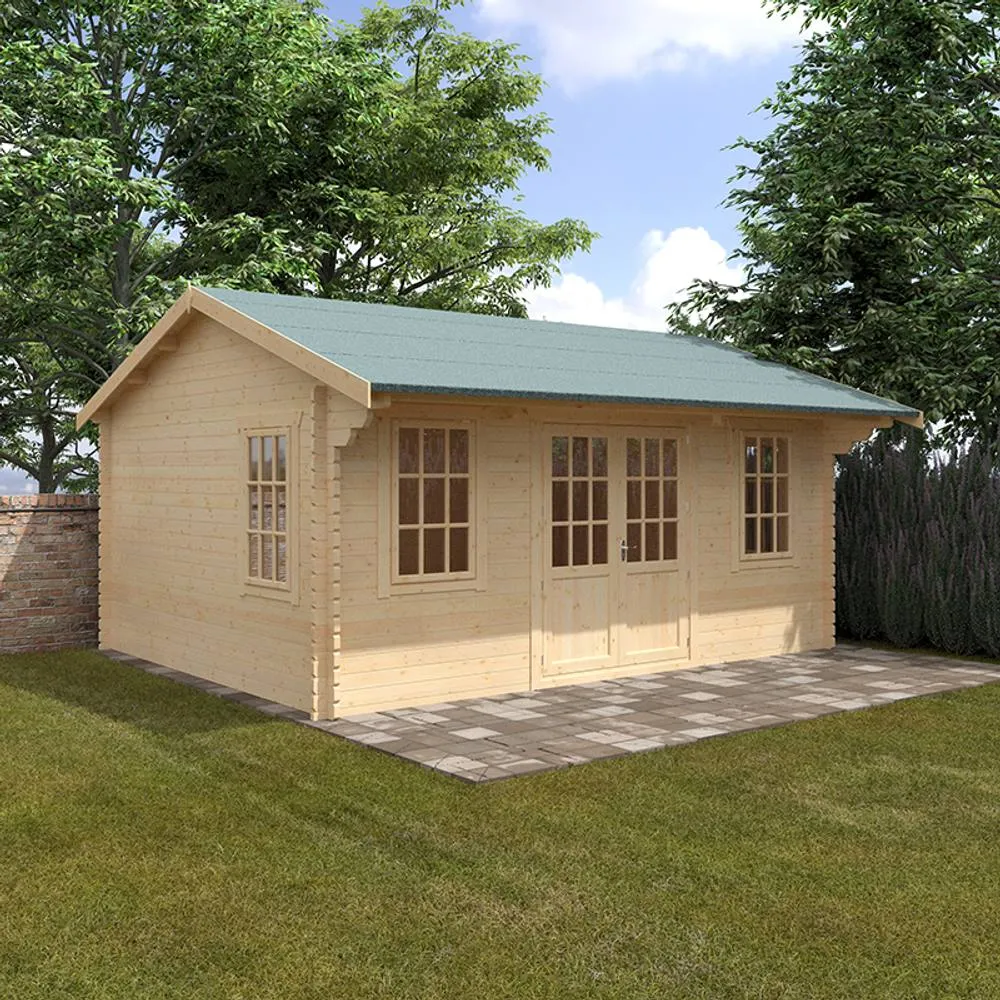 Buttercup Farm 18x14 The Dalton 44mm Cabin - L535 x W415 x H303.6 cm in Natural 2