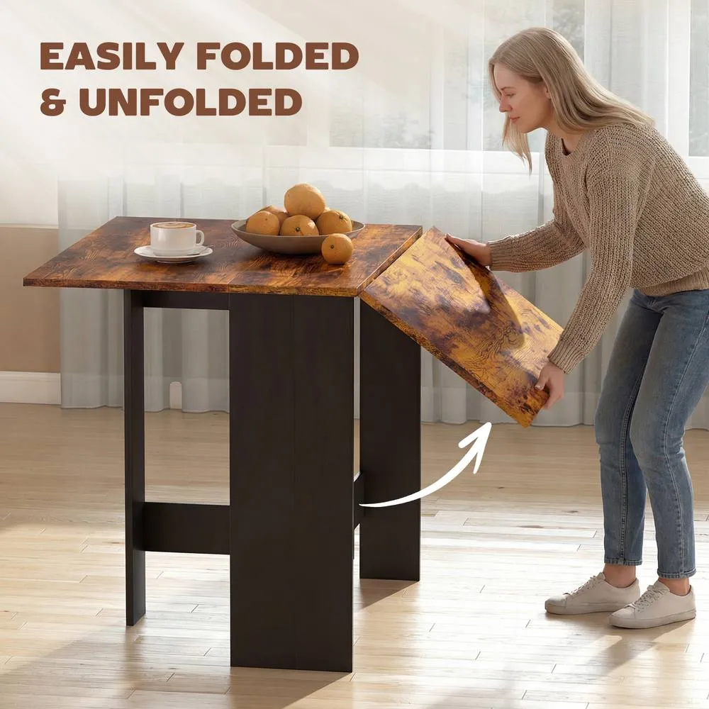 HOMCOM Wooden Folding Table Writing Desk in Brown 4