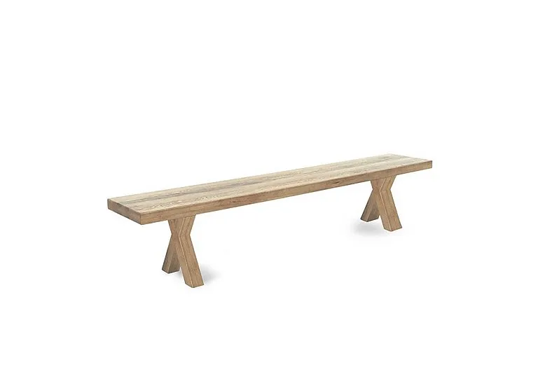 Njord Dining Bench with Wooden X Shaped Legs - 140-cm - Bianca