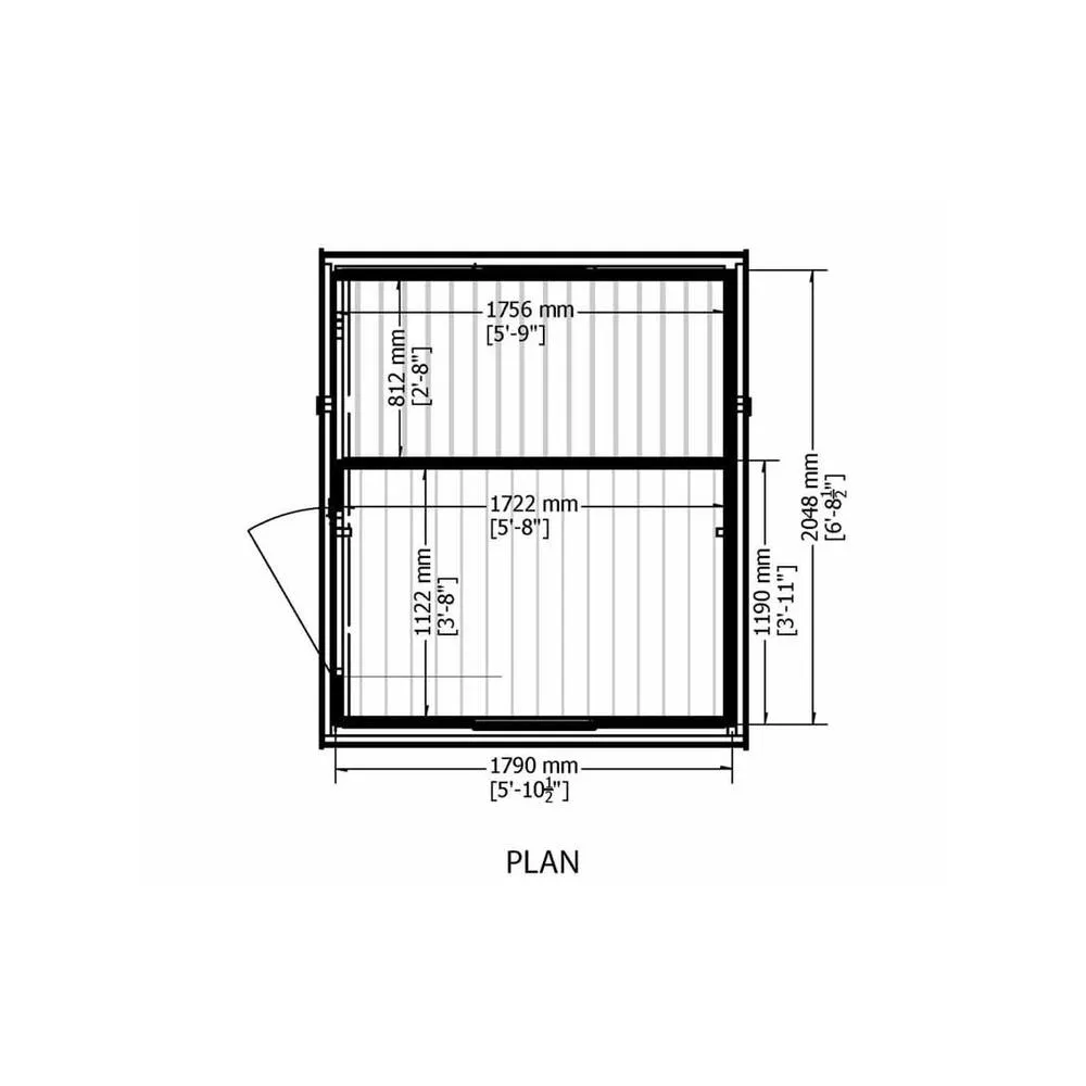 Shires Shed & Log Store 7x6' Dip Treated Single Door with One Opening Window in Brown 4