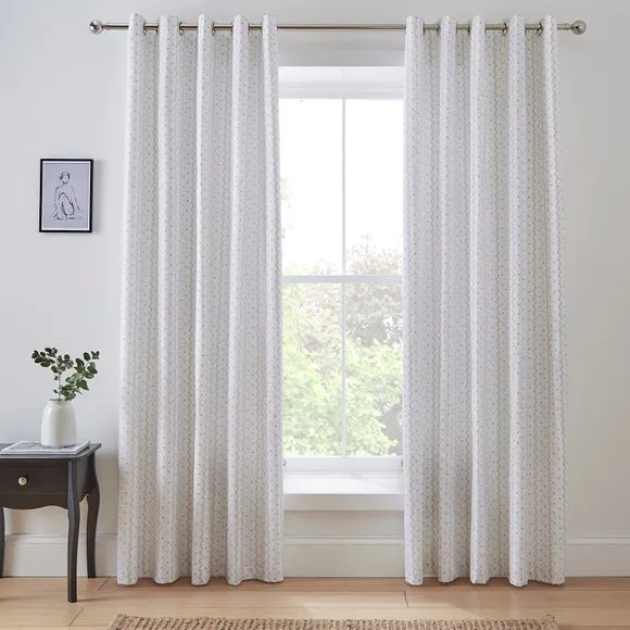 Ditsy Stripe Blackout Eyelet Curtains 2