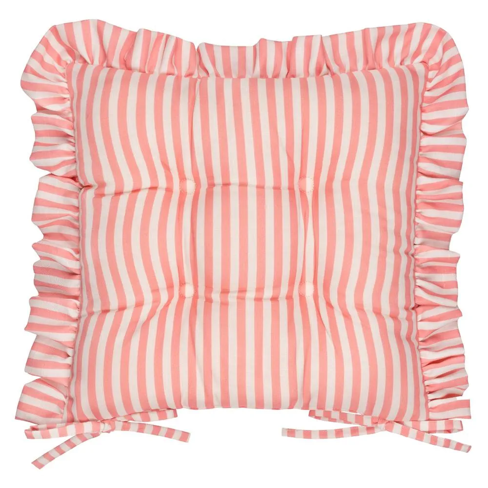 Wylder Millie Ruffle 2 Pack Indoor/Outdoor Seat Pads in Pink 3