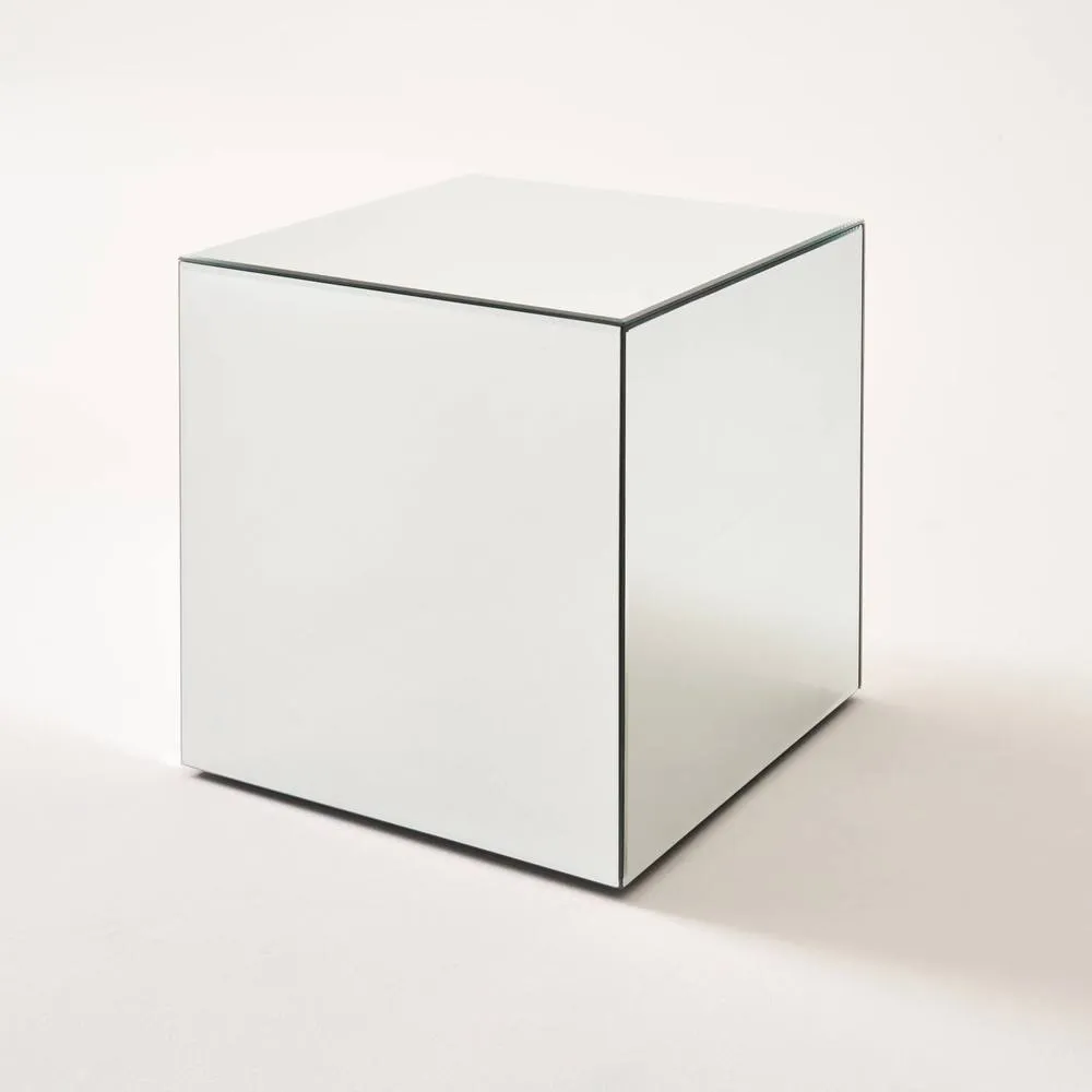sweeek Cubic mirror coffee table, side table, bedside table, 35 cm cubic in Clear 5
