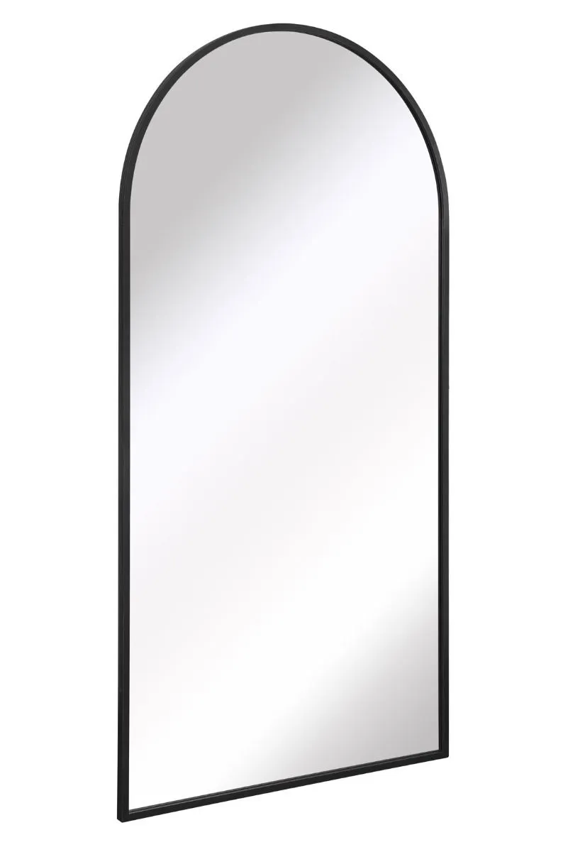 MirrorOutlet Black Framed Arched Leaner/Wall Garden Mirror 75" x 47" (190x120CM) 4