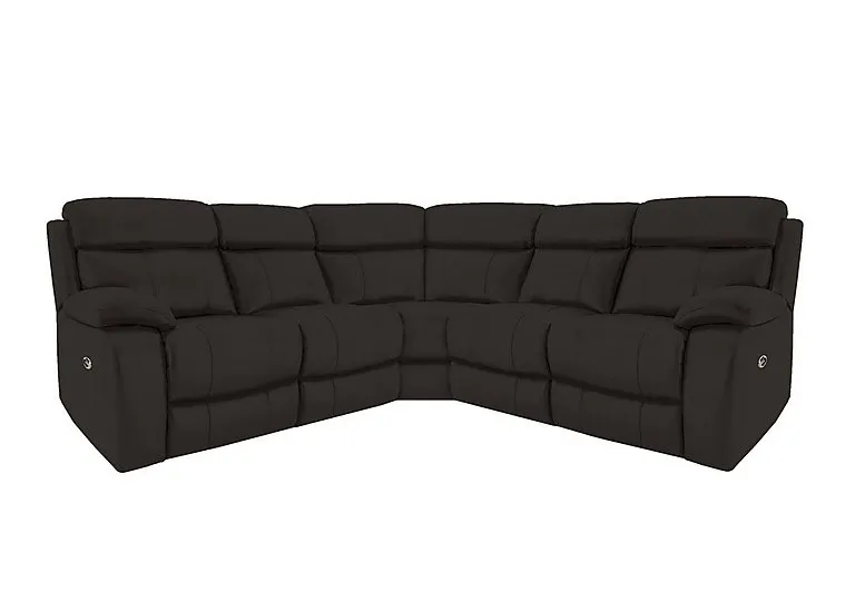 Moreno Leather Manual Recliner Corner Sofa - Dark Chocolate