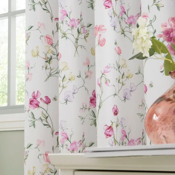 Raya Sweetpea Polycotton Blackout Eyelet Curtains 4