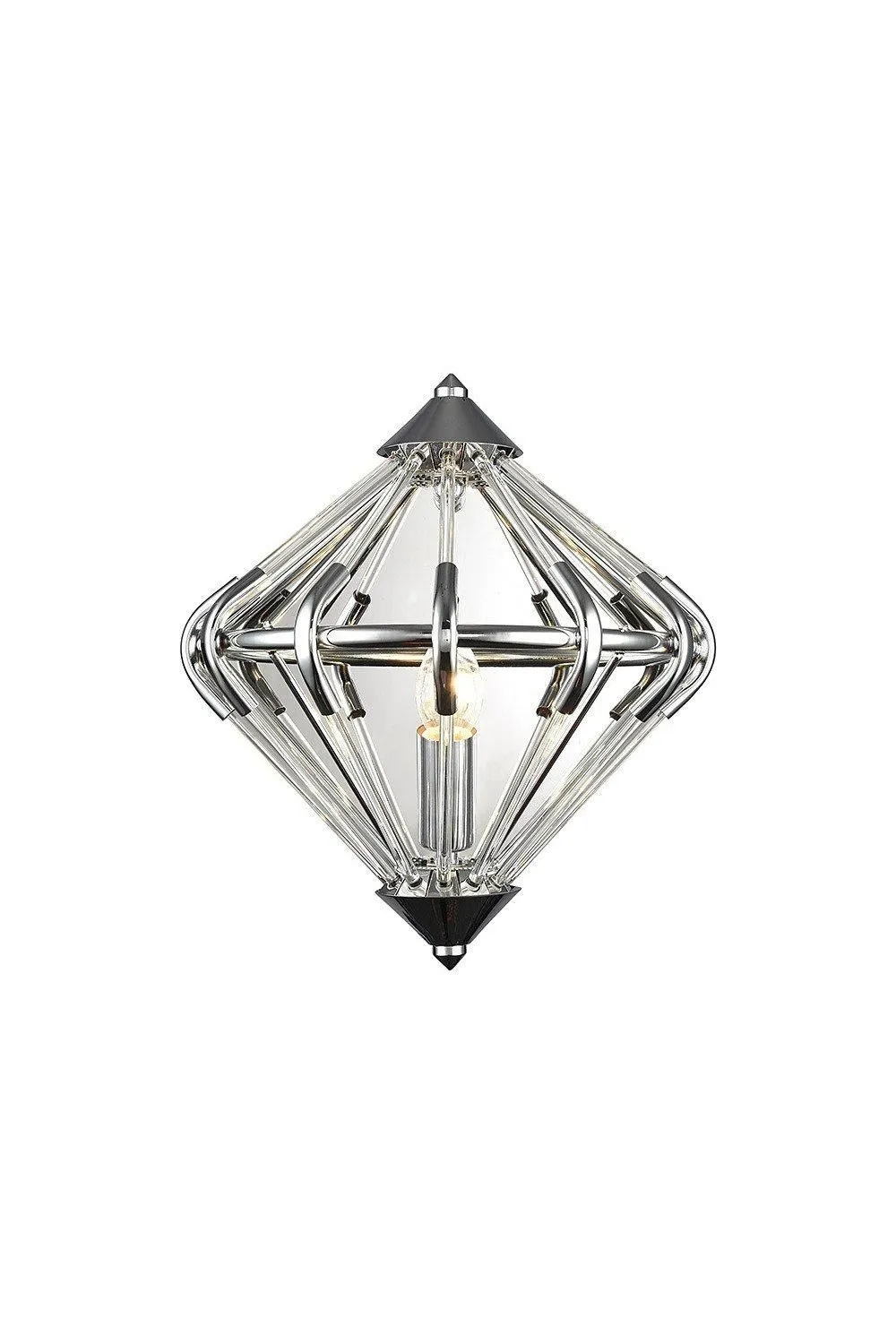 Netlighting Gerda 1 Light Chrome Wall Light in Grey