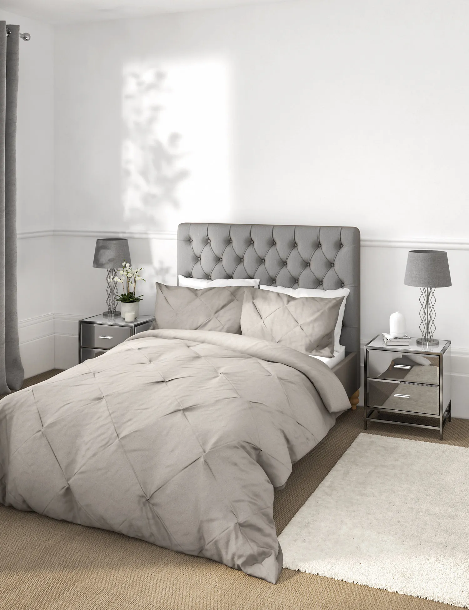 M&S Cotton Rich Pintuck Bedding Set