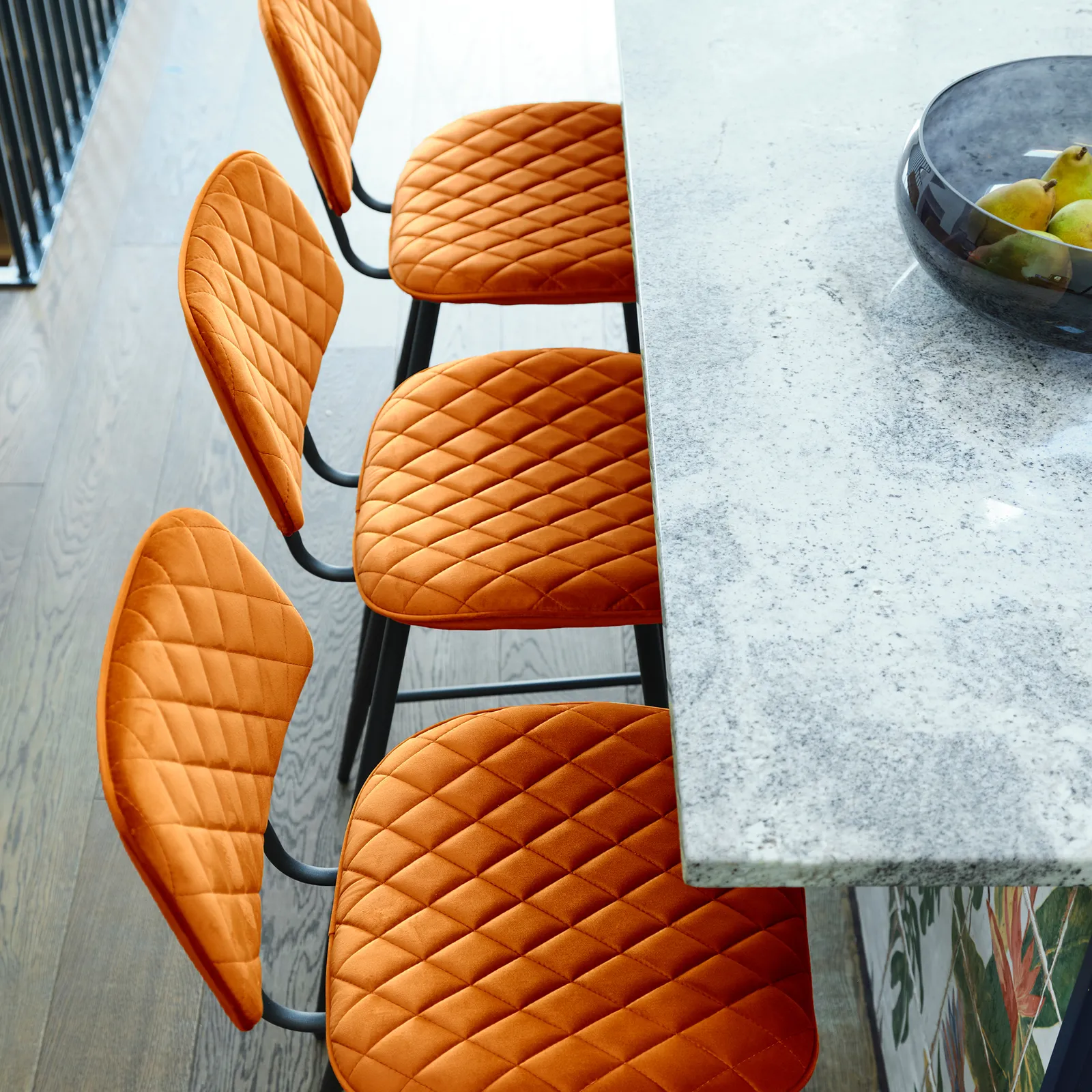 Archer Counter Stool, Orange Velvet | Barker & Stonehouse 2