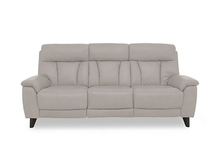 Dreamer Leather 3 Seater Power Recliner Sofa - Silver Grey
